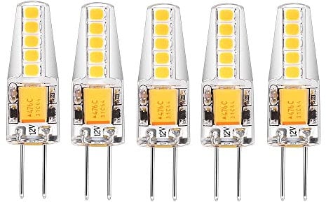 I-SHUNFA 5er Pack G4 LED Lampen Natürliches Weiß 4000K AC/DC 12V 3W 200LM Ersatz g4 20w Halogen Leuchtmittel Nicht Dimmbar Kein Flackern Stiftsockellampe Led Glühbirne