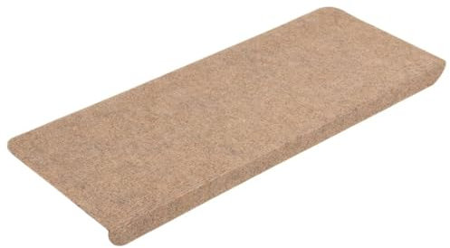 vidaXL Tappetini Autoadesivi per Scale 15 pz 65x24,5x3,5 cm Beige