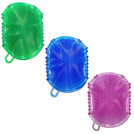 FRCOLOR 3st Handschuh-skorpionbürste Peeling-rückenwäscher Massagehandschuh Anti- -massagegerät Dusch-rückenpeeling Duschhandschuh Werkzeug Weiches Gummi Körper Ätherisches Öl Baby