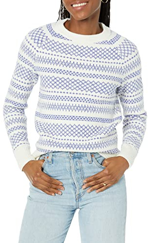 Amazon Essentials Damen Soft-Touch-Pullover mit Rundhalsausschnitt und Fair-Isle-Muster