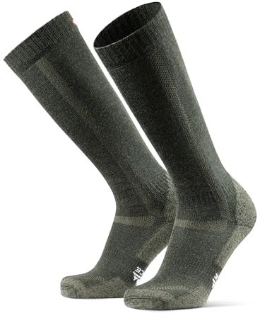 DANISH ENDURANCE Kniehohe Merino Wandersocken, Lange Kniestrümpfe, Unisex, für Damen & Herren, 1 oder 3 Paar, Grün, 43-47