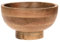 Spetebo Mangoholz Obstschale rund - 25 cm - Deko Holzschüssel auf Fuß - Mango Holz Schüssel Obst Servier Schale massiv lebensmittelecht