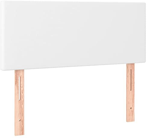 vidaXL Kopfteil, Bettkopfteil mit Holzbeinen, Höhenverstellbar Polsterkopfteil für Bett, Betthaupt Bettzubehör Schlafzimmer, Weiß 90x5x78/88cm Kunstleder