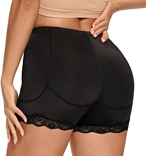 Joyshaper Butt Lifter Shapewear Women Padded Lace Panties Hip Enhancer Underwear Tummy Control Knickers Body Shaper Black 2XL