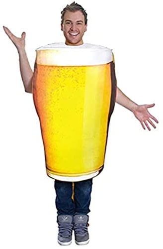 Oktoberfest Costume, Men Beer Mug Jumpsuit Costume, Men’s Party for Adults Beer Funny, for Party Fun(Yellow), Yellow, L