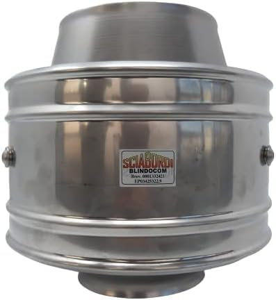 BLINDOCOM Comignolo cappello inox antivento, aspirafumo, attivatore di tiraggio naturale antintemperie antipioggia (80 mm)