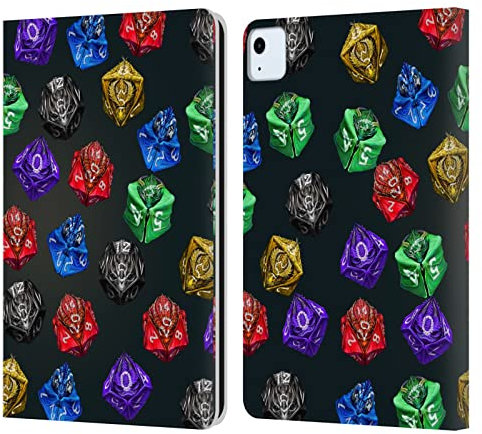 Head Case Designs Offizielle Stanley Morrison Six Dragons Gaming Würfelset Kunst Leder-Wallet-Hülle Kompatibel mit Apple iPad Air 11 2020/2022/2024/2025