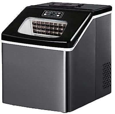 Macchina per la produzione di ghiaccio per frigorifero da appoggio, macchina per cubetti di ghiaccio portatile, display a LED autopulente a basso rumore facile da usare