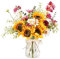 Yorkmills Artificial Flowers in Vase for Home Decor, Silk Sunflower Daisy Bouquet Artificial Flowers with Pot Silk Sunflower Arrangement for Autumn Spring Decor Centerpiece Table Decorations