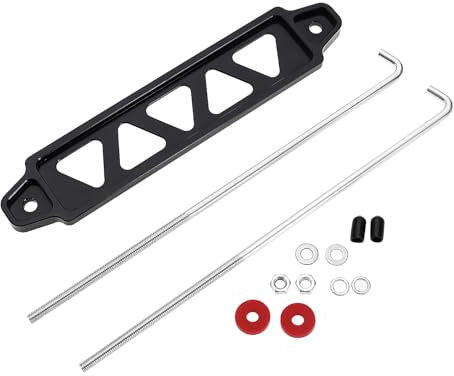 ECSiNG 1 Set Supports de Fixation Triangulaires à Cinq Trous Support Trous Support de Batterie de Voiture Support Retenue de Batterie de Voiture Support d'arrimage de Batterie Automobile, Noir
