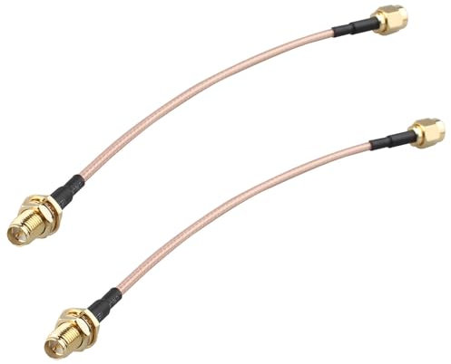 Futheda 2 pezzi Cavo RP SMA Prolunga Antenna WiFi Adattatore da RP-SMA Maschio a RP-SMA Femmina RG316 15cm per Scheda di Rete Wireless Mini PCI Express PCIE Router WiFi Telecamera Sicurezza IP