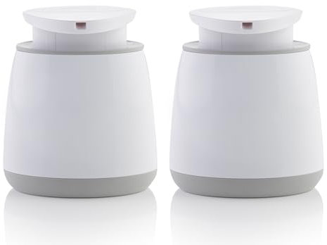 Minky Soap Dispenser, Refillable Liquid Hand Soap Dispenser With Large Pump, Non Slip Rubber Feet, Stylish & Practical Bathroom Accessory, White & Light Grey, Made in the UK (2)