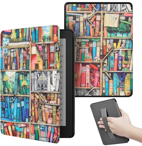 Schlanke Hülle für Kindle Paperwhite 11. Generation 2021 & Signature Edition (6,8) - Leicht, mit Auto Sleep/Wake und Handriemen, Nicht Kompatibel Mit Anderen E-Book-Readern (Bücherregal)