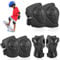 Hejo Kinder Inliner Schoner Set, 6 in 1 Inliner Schützer Kinder Knieschützer Protektoren Inliner Schutzausrüstung, Knie und Ellenbogenschützer, Rollschuhe Schützer für Skateboard, Roller (Schwarz)