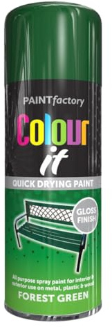 AlezyB - 12 x Forest Green 400ml All Purpose Spray Paint | Use on Metal, Wood, Plastic and Multipurpose Aerosol Professional Quality Perfect Finish, for Interior Exterior and Excellent Coverage