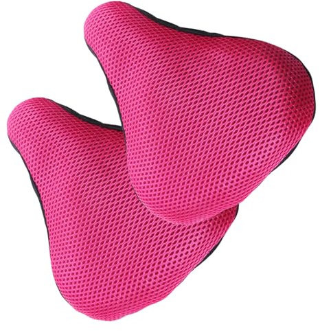 Lunaanda 2 Pezzi Coprisella Bici, Copertura Morbida Sellino Bici, Copri Sella Bici Morbido, Protezione Sella Bici, Cover Sella Bici, Traspirante, Accessori per Bici, per Uomo Donna (Rosa rossa)