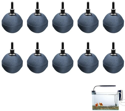Eterspr 10 Stück Aquarium Luftstein Ball, Luftausströmer Luftstein Kugel, Aquarium Luftstein, für Teiche, Aquarien und Fisch Tank