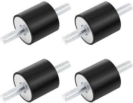 4 Stück M8 Gummipuffer, Gummi Isolator Halterungen,Gummilager mit Schrauben für Luftkompressoren Dieselmotoren Benzinmotoren Wasserpumpen(30 x 30, M8 x 23)