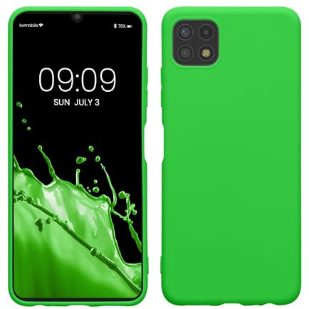 kwmobile Housse Compatible avec Samsung Galaxy A22 5G Coque - Housse de téléphone Protection Souple en Silicone - Vert Fuchsia