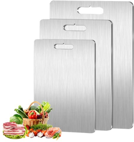 Titanium Cutting Board - 100% Pure Titanium Cutting Boards for Kitchen - 2024 New Upgrade Double-Sided Food-Grade Titanium Board,Double Sided -grade Titanium Cutting Mat from Japan (1PCS, 18 x 12 in)