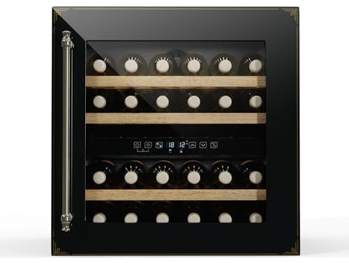 Klarstein Vinsider Victoria 36 Cave à Vin - 36 Bouteilles, 2 Zones, 5-22°C, Commande Tactile, Éclairage LED, Protection UV, Encastrable, Frigo à Vin Noir