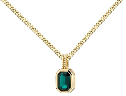 JEVELION Anhänger grüner Zirkonia 333 Gold, 8 Karat 8K Goldschmuck für Damen