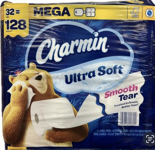 Charmin Toilettenpapier Ultra Soft Smooth Tear 32 Mega Rollen 128 Regular Rollen
