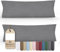 Greenline Kissenbezug Premium Jersey aus 100% Baumwolle Grau Doppelpack (2X) 40 x 145 cm Kissenhülle Kissenbezüge