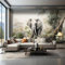 GZGZG Self-Adhesive PVC Mural 3D Wallpaper Elephant Animal Living Room Bedroom Interior Decoration Wall Art Sticker