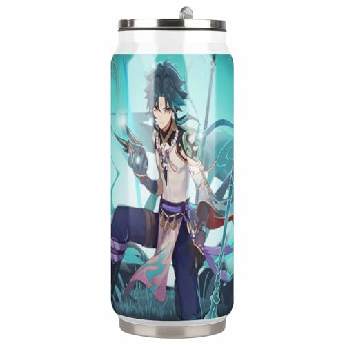 PLAYDOM Genshin Impact Neuvillette Furina Nahida Raiden Ei Clorinde Klee Cola-Tasse Isolierter Edelstahltasse aus 304er Stahl für Heim, Büro, Küche (Xiao,500ml)
