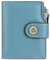 Bailonda Porte Feuille Femme Petit Format, Petit Cuir Porte Monnaie Court avec RFID Blocage, avec 1 Pochette à Monnaie, pour 16 Cartes, Billets et pièces de Monnaie (Bleu)