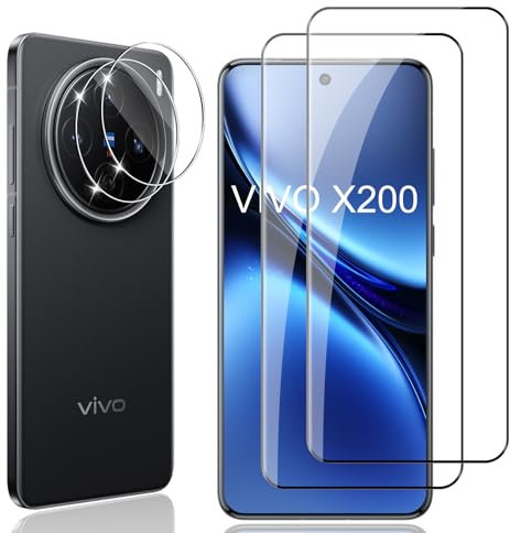Locofun Schutzfolie für VIVO X200 5G für Panzerglas, 2 Stück 9H Härte Panzer Schutz Glas und 2 Stück Kameraschutz Folie, Anti-Kratzer Displayschutzfolie Schutzglas