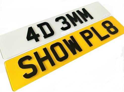 PAIR of 4D 3MM Laser Cut Acrylic SHOW/NOVELTY Number Plates, SHOW PLATE