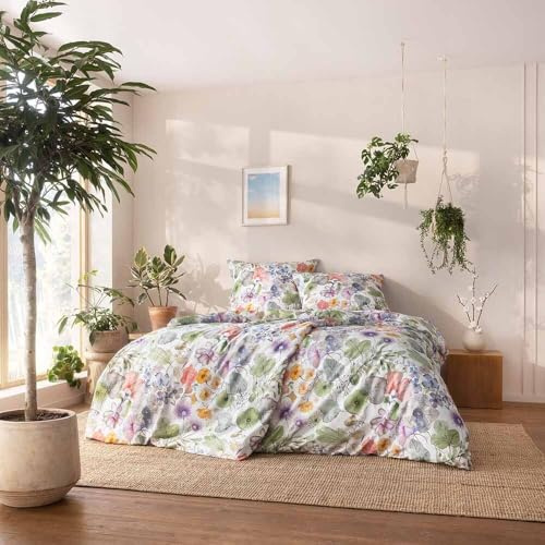 ESTELLA Bio Mako Satin Bettwäsche 155x220 Jana Blütenmeer Sommer 3421-985