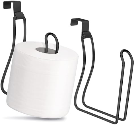 Command Bathroom Toilet Paper Roll Holder,Over The Tank Toilet Paper Holder,Chrome Bathroom Toilet Paper Holder Hanger Stand,Dispenser Reserve for Bathroom Storage and Organizatioz,Stainless Steel