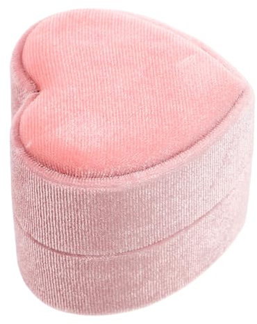 BESPORTBLE Herzförmige Ringbox Aus Samt Für Verlobungsringe Eheringe Schmuckschatulle in Herzform Mit Feiner Naht Als Ringträgerbox Und Hochzeitsschmuck