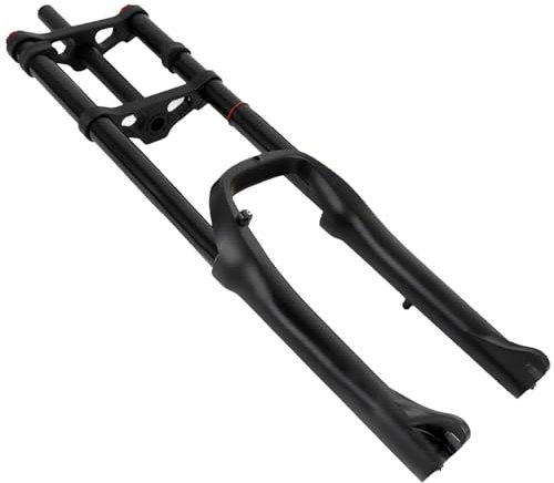 HWEVDHJ Mountainbike Federgabel 20 Zoll 120 Mm Federweg 4,0'' Reifen Fette Gabel Doppelschulter-Rückpralleinstellung Manuelle Verriegelung QR 135MM(Black)