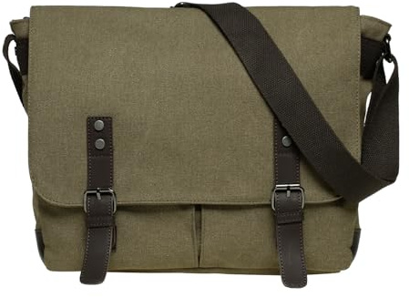 KAUKKO Laptoptasche 14 Zoll Umhängetasche Canvas für Arbeit Uni