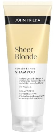 John Frieda - Sheer Blonde Refresh&Shine Shampoo - Inhalt: 250 ml - Neuer Glanz und intensive Leuchtkraft für blondes Haar & Strähnchen