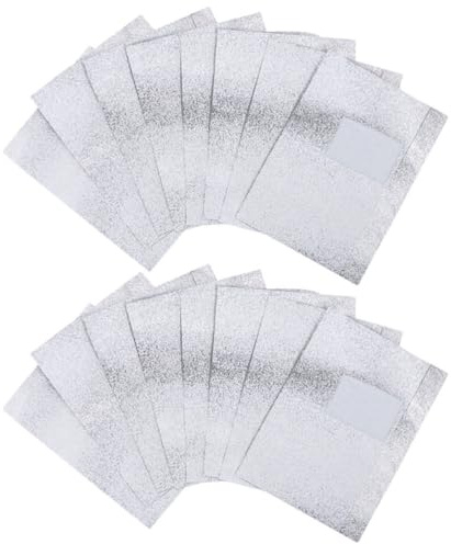 FOYTOKI Feuilles de Papier Aluminium Embossé pour Retirer Vernis Gel Coton Absorbant, Accessoires Manucure Pratiques pour Nettoyage des Ongles