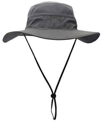 Men Women Outdoor Bucket Hat Fisherman Hat Breathable Quick Drying Sun Protection for Head Circumference 55-60 cm Dark Gray