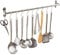Alicemall Colgador de Utensilios de Cocina 60cm con 10 Ganchos, Barras Cocina la Pared de Acero Inoxidable, Plata