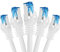 BIGtec - 5 Stück - 20m CAT.7 Gigabit Patchkabel Netzwerkkabel weiß Kupferkabel Patch Ethernt LAN DSL Kabel CAT7 (RJ45, Cat 7, S/FTP PIMF) 20,00m