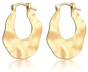 Elli Ohrringe Damen Wave Creolen Organic Look Matt in 925 Sterling Silber vergoldet