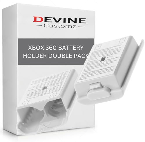 Devine Customz 2 Pack White Xbox 360 Controller Battery Covers Pack Holder For Microsoft Wireless