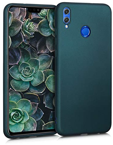 kwmobile Funda para Honor 8X Carcasa - Case TPU y Silicona Ultrafino - Antigolpes con Bordes elevados - Apto Carga inalámbrica - petróleo Metalizado