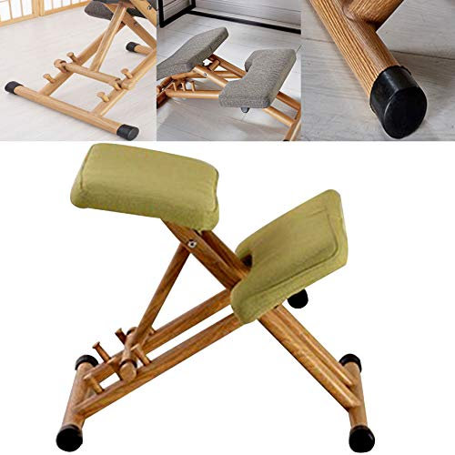 DBMGB Kniestuhl Höhenverstellbar, Kniehocker Kniestuhl Ergonomisch Holz, Sitzhocker Bürohocker Zur Linderung Der Wadenmuskulatur, Grau