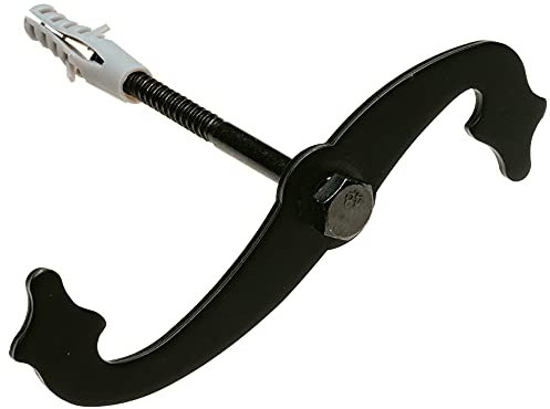Amig - Retenedor Contraventana de Espiral 1 - Accesorio para Ventanas Tipo S Decorativo de Estilo Forja con Acabado Negro Mate - Herrajes Rústicos