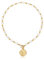 KVLmoze Coin Pearl Choker Necklace 8mm Cultured Handpicked Pearl 18K Gold Plated Bead Ball Chain Coin Charm Pendant Dainty Vintage Jewelry Gifts for Women Girls