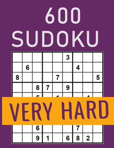 sudoku very hard: 600 puzzle sudoku book for adults level expert (9x9)-6 puzzle per page sudoku hard without solution